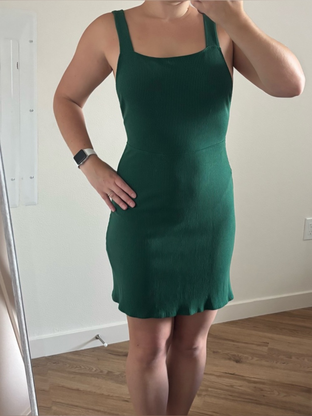 Reformation Janelle Mini Sleeveless Open Back Dress in Emerald Green Medium